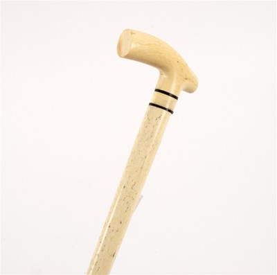 Lot 199 - A whalebone walking stick with ivory handle...