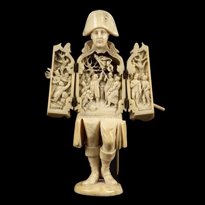 Lot 434 - A Dieppe carved ivory figure of Napoleon,...