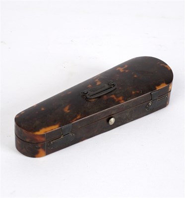 Lot 440 - A miniature tortoiseshell violin case, 14cm long