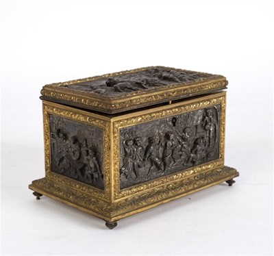 Lot 441 - A French gilt metal and silver plated casket,...