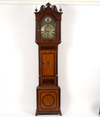 Lot 450 - An oak and mahogany cased longcase clock,...