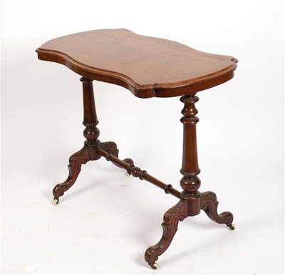 Lot 451A - A Victorian walnut centre table, the top of...