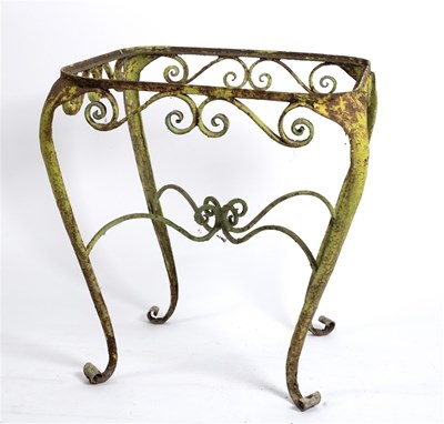 Lot 455 - A cast iron garden side table with cabriole...