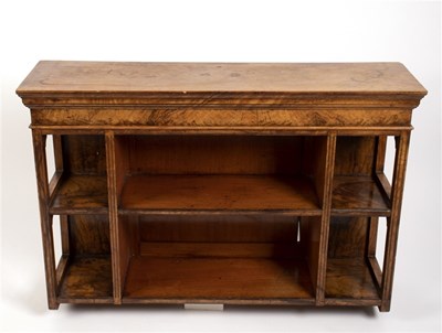 Lot 470 - An early 20th Century olive wood hanging shelf...