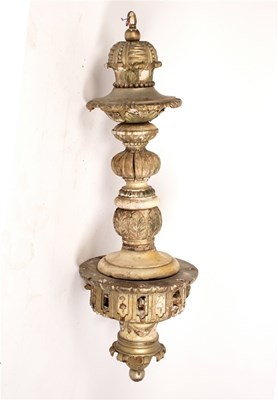 Lot 473 - A carved wood painted and decorated chandelier...