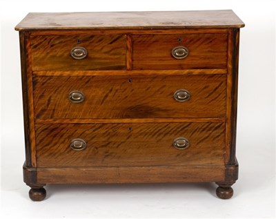 Lot 484 - A 19th Century satin walnut chest of two long...