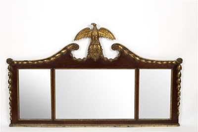 Lot 496 - A George II style three-plate landscape mirror...