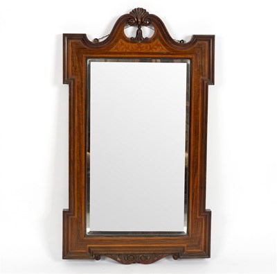 Lot 506 - A rosewood and inlaid mirror, with swan neck...