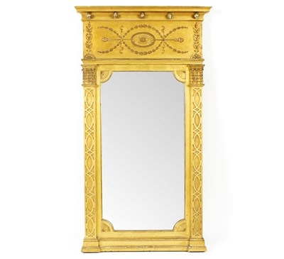 Lot 508 - A Regency gilt framed pier mirror, with ball...