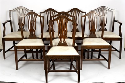 Lot 509 - Eight 19th Century mahogany splat back chairs