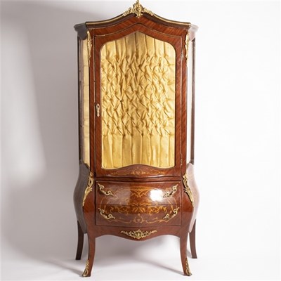 Lot 522 - A Louis XV style marquetry inlaid display...