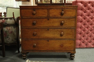 Lot 526 - A Victorian mahogany chest of two short and...