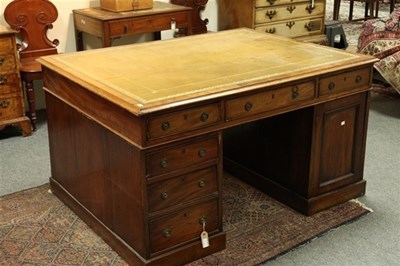 Lot 527 - A 19th Century mahogany partners' desk with...