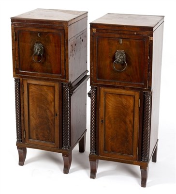 Lot 551 - A pair of Regency mahogany sideboard pedestals,...