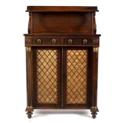 Lot 558 - A Regency rosewood chiffonier with galleried...