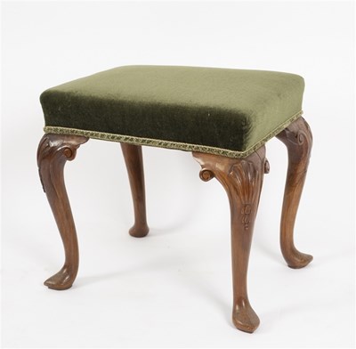 Lot 562 - A 19th Century stained beech stool, on carved...