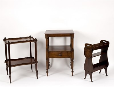 Lot 566 - A 19th Century mahogany two-tier bedside table...