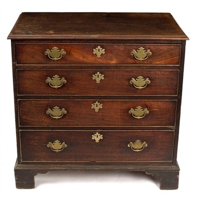 Lot 593 - A George III mahogany chest of four long...
