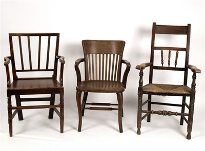 Lot 595 - Three open armchairs