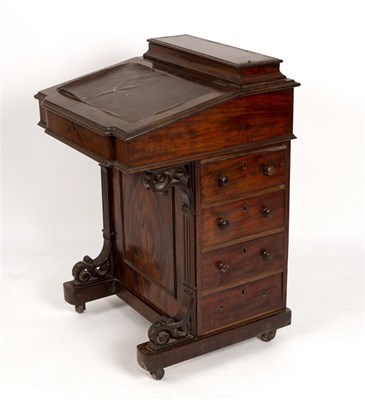 Lot 596 - A Victorian mahogany Davenport desk, 53.5cm wide