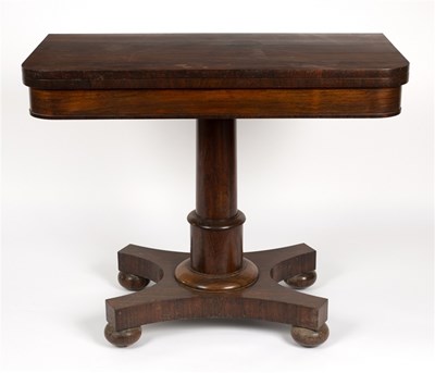 Lot 597 - A Regency rosewood card table on column...