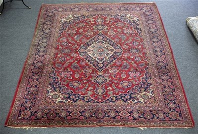 Lot 624 - A Kashan rug, the central medallion to a...