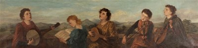 Lot 634 - Pre-Raphaelite School/Five Musicians on a...