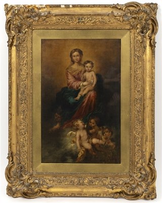Lot 635 - After Murillo/The Virgin, Child and Angels/oil...