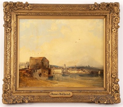 Lot 643 - Attributed to James Holland/Italian Lake Town...