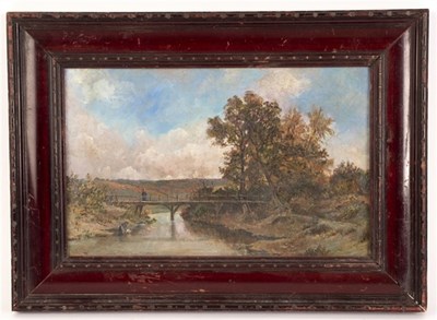 Lot 649 - 19th Century English School/Figure on a Bridge...