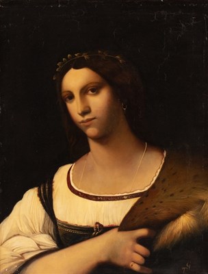 Lot 660 - Follower of Raphael/Portrait of a Lady/signed...