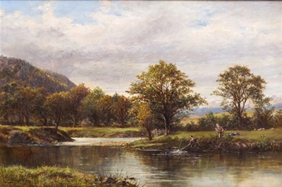 Lot 661 - David Bates (British 1840-1921)/River...