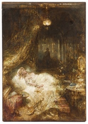 Lot 666 - Alfred Joseph Woolmer/Lady Reclining on a...