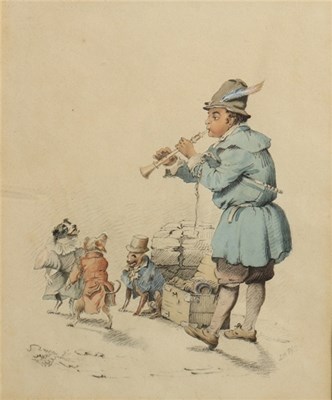 Lot 687 - 19th Century Continental School/The Piper with...