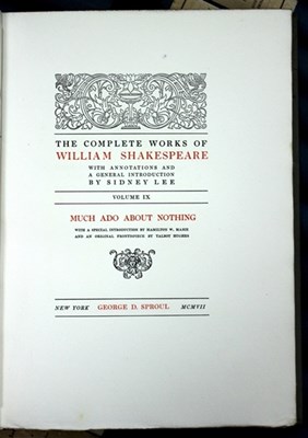 Lot 742 - Shakespeare, William. Complete Works, 40...