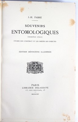Lot 744 - Fabre, JH Souvenirs Entomologiques, 10 volumes,...