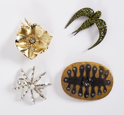 Lot 5 - Sonia Rykiel, a swallow brooch, the pierced...