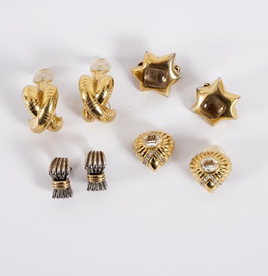 Lot 10 - Givenchy, a pair of gold coloured ear clips of...