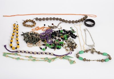 Lot 22 - A long coral bead necklace and another,...