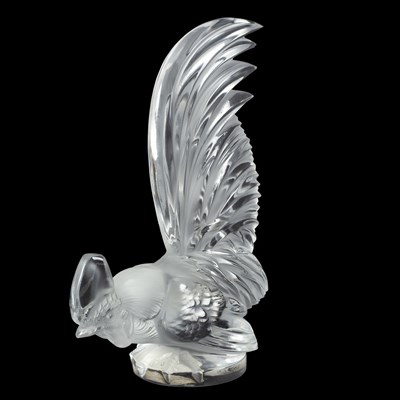 Lot 42 - Lalique, 'Coq Nain', a car mascot, in frosted...