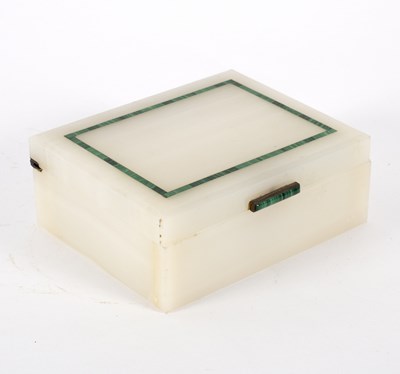 Lot 97 - An Art Deco style onyx cigarette box, the...