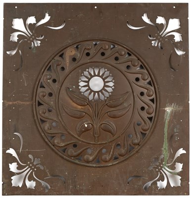 Lot 123 - A copper Arts & Crafts style vent cover,...