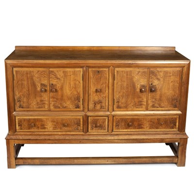 Lot 190 - Heals, a walnut panelled sideboard, fitted two...