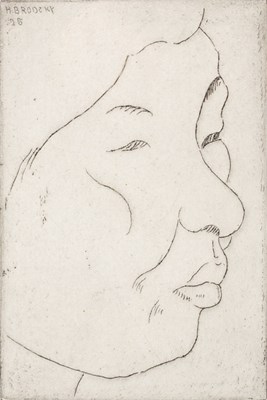 Lot 390 - H Brodzky/Portrait Study/etching/signed in...