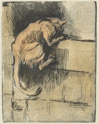 Lot 391 - Lowes Dalbac Luard (1872-1944)/Cat Climbing a...