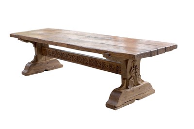Lot 1 - An oak refectory table, 20th Century and...
