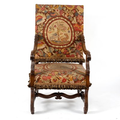 Lot 25 - A Franco-Flemish high back open armchair, 17th...