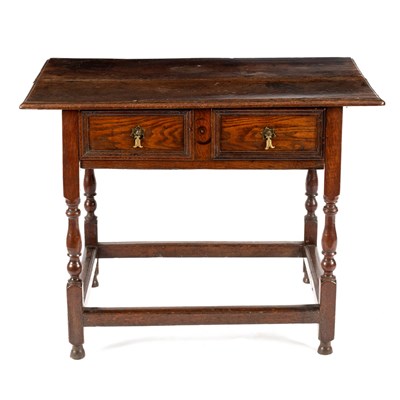 Lot 58 - A rectangular oak table of Jacobean style,...