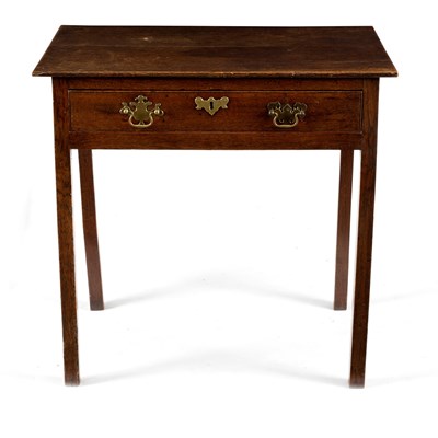 Lot 64 - A George III oak side table fitted a drawer on...