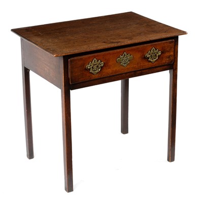 Lot 71 - A George III oak table fitted a drawer, on...